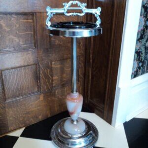 antique floor standing chrome ashtray